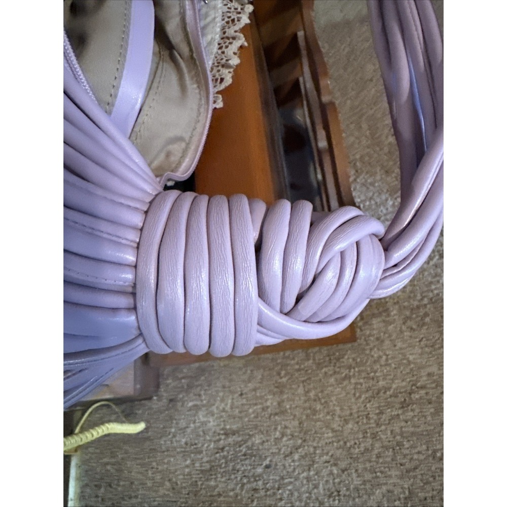 Lavender Knotted Handle Crescent Top Handle Shoulder Bag for Women Matte Finish - Picture 5 of 8